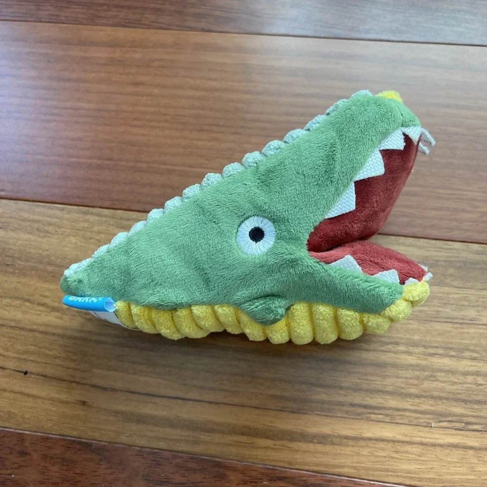 BarkBox Crikey Crocodile‎ Australian Outbark Plush Treat Trap Dog Toy Squeaker